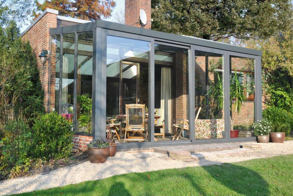 Laubner - Easy Edition Gartenzimmer mit Schiebetür / Tiefe 250 cm